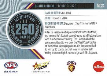 2021 Select AFL Footy Stars - AFL Milestone Games #MG8 Grant Birchall Back